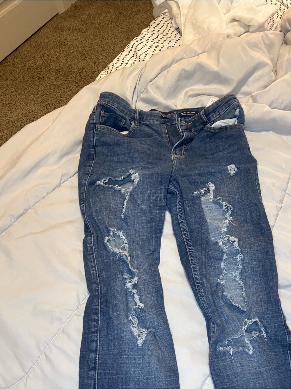 Hollister Distressed Dark Blue Skinny Jeans